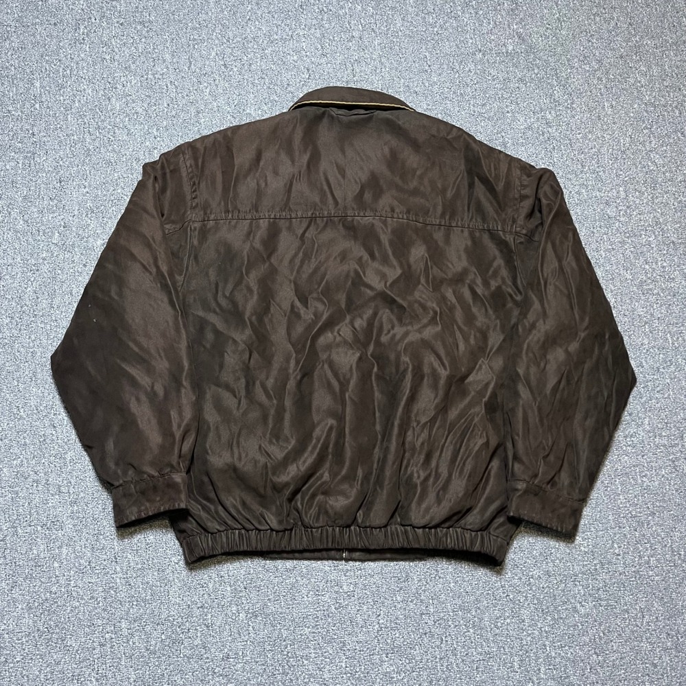 Weather Report by Weatherproof Bomber Jacket Large Brown Faux Suede Full Zip - Picture 2 of 13